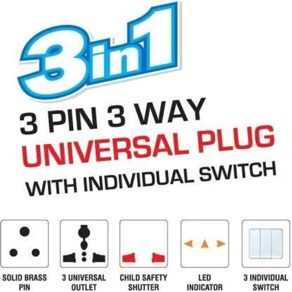 _3-In-1_Universal_Travel_Adapter_Multi-Plug_With_Individual_Switch_Socket_With_Spike_Buster_Fuse_Protected_|_Multiplug_Three_Pin_Plug_Socket_|3_Pin_3_Way_Plug_For_Home,_Office_Laptop_Desktop_(Sp3-1)