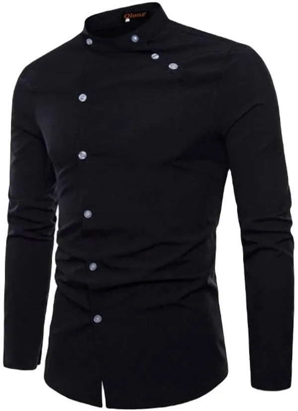 Sophisticated_Silhouette:_Men's_Tailored_Fit_Dress_Shirt_Black