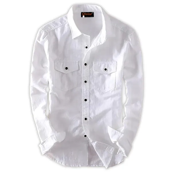 Casual_Button-Down_Shirt_for_Men,_Long_Sleeve_with_Front_Pockets,_White_(in,_Alpha,_XL,_Regular,_White)
