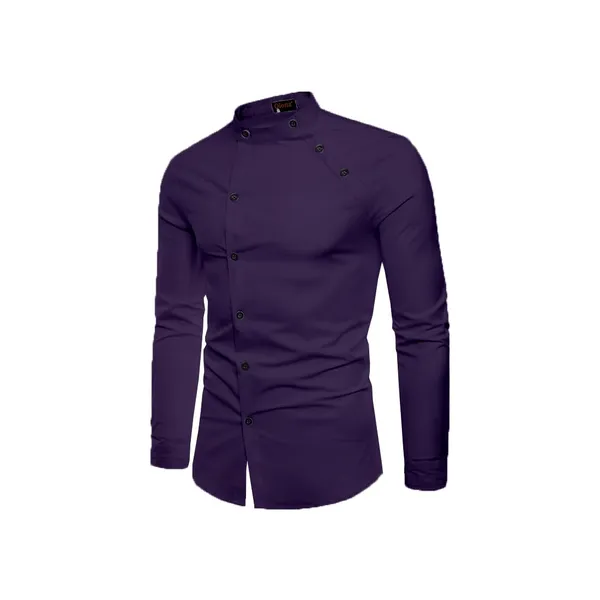 Mandarin_Collar_Cotton_Casual_Shirt_for_Men_Purple