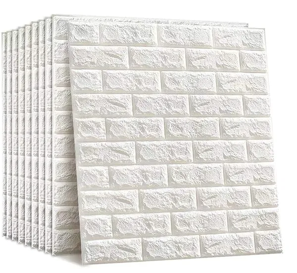 _3D_White_Brick_Wallpaper_-_Self_Adhesive_Pe_Foam_Brick_Design_3D_Wall_Stickers/Diy_Wallpaper_For_Home_Hotel_Living_Room_Bedroom_&_Caf�_(70_X_77Cm,_Appx._5.8Sq_Feet)_White_(Pack_Of_10)