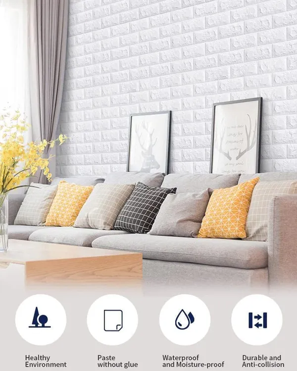 _3D_White_Brick_Wallpaper_-_Self_Adhesive_Pe_Foam_Brick_Design_3D_Wall_Stickers/Diy_Wallpaper_For_Home_Hotel_Living_Room_Bedroom_&_Caf�_(70_X_77Cm,_Appx._5.8Sq_Feet)_White_(Pack_Of_5)