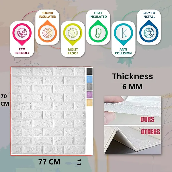 _Brick_Wallpaper_-_Self_Adhesive_Pe_Foam_Brick_Design_3D_Wall_Stickers/Diy_Wallpaper_For_Home_Hotel_Living_Room_Bedroom_&_Caf�_(70_X_77Cm,_Appx._5.8Sq_Feet)_White_(Pack_Of_30)