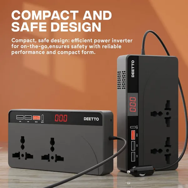 _Car_Charger_Power_Inverter_Laptop_Charger_With_2_Ac_Universal_Outlets,_3_Usb_(2.4A_Max)_+_1_C_Type(1_*_18W_Pd)_Car_Fast_Charger_With_Usb_Charging_Ports_12Dc_To_220V_Ac