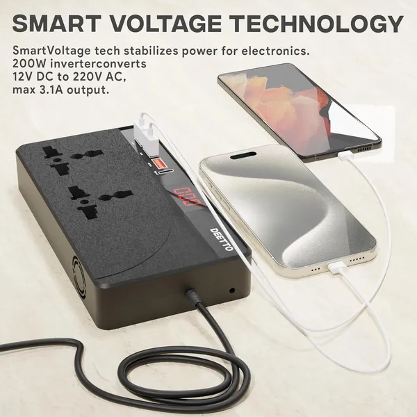 _Car_Charger_Power_Inverter_Laptop_Charger_With_2_Ac_Universal_Outlets,_3_Usb_(2.4A_Max)_+_1_C_Type(1_*_18W_Pd)_Car_Fast_Charger_With_Usb_Charging_Ports_12Dc_To_220V_Ac