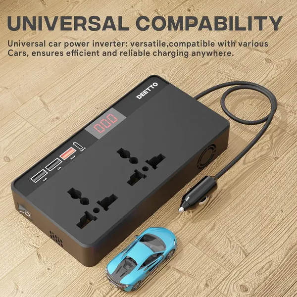 _Car_Charger_Power_Inverter_Laptop_Charger_With_2_Ac_Universal_Outlets,_3_Usb_(2.4A_Max)_+_1_C_Type(1_*_18W_Pd)_Car_Fast_Charger_With_Usb_Charging_Ports_12Dc_To_220V_Ac