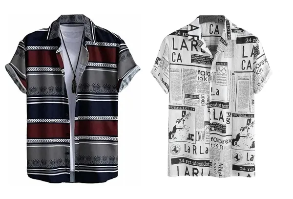 Rebelify_Men's_Lycra_Bland_Shirt_with_Half_Sleeves_Button_Down_Closure_Round_Collar_Neck_Printed_Pattern_Relaxed_Fit_and_Standard_Length_Maroon,_White