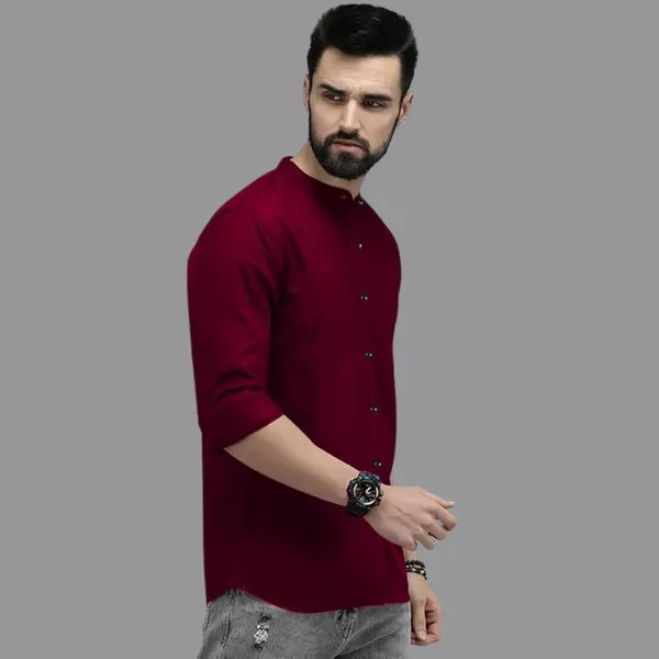 Rebelify_Men's_Cotton_Blend_Shirt_with_Full_Sleeves_Spread_Collar_Solid_Pattern_Botton_Down_Closure_Relaxed_Fit_and_Standard_Length_Maroon