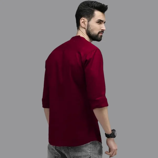 Rebelify_Men's_Cotton_Blend_Shirt_with_Full_Sleeves_Spread_Collar_Solid_Pattern_Botton_Down_Closure_Relaxed_Fit_and_Standard_Length_Maroon