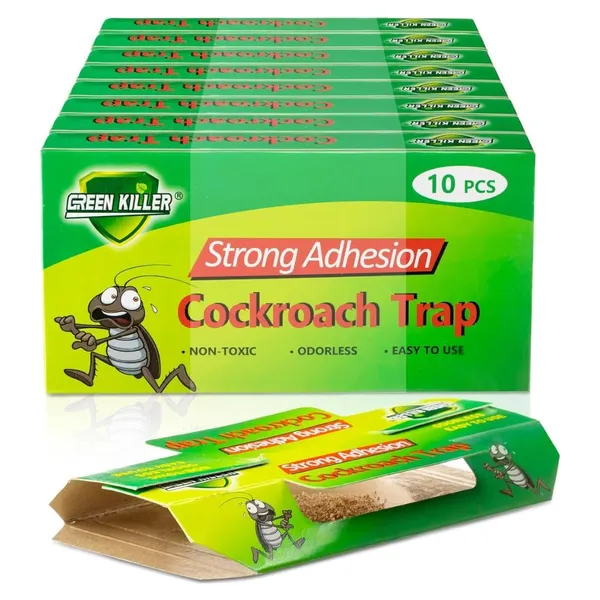 _Cockroach_Traps_For_Kitchen_With_Bait_10_Pcs,_Strong_Adhesive_Cockroach_Trap_For_Home,_Sticky_Cockroach_Repellent_Traps_For_Insects,_Home_Bugs,_Safe_&_Easy_To_Use_-_Pack_Of_10
