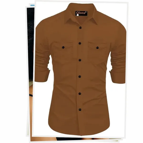 Rebelify_Men's_Cotton_Blend_Shirt_with_Pockets_Full_Sleeves_Collared_Neck_Solid_Pattern_Botton_Down_Closure_Relaxed_Fit_and_Standard_Length_Brown