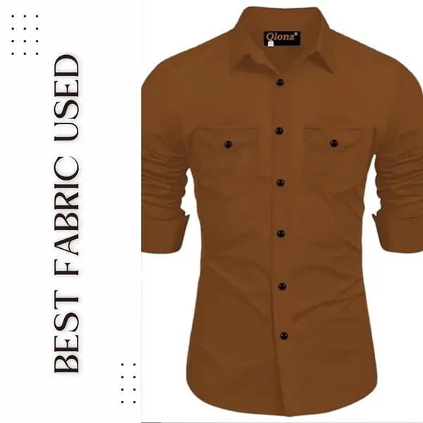 Rebelify_Men's_Cotton_Blend_Shirt_with_Pockets_Full_Sleeves_Collared_Neck_Solid_Pattern_Botton_Down_Closure_Relaxed_Fit_and_Standard_Length_Brown