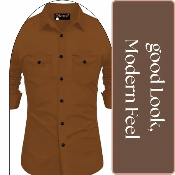 Rebelify_Men's_Cotton_Blend_Shirt_with_Pockets_Full_Sleeves_Collared_Neck_Solid_Pattern_Botton_Down_Closure_Relaxed_Fit_and_Standard_Length_Brown