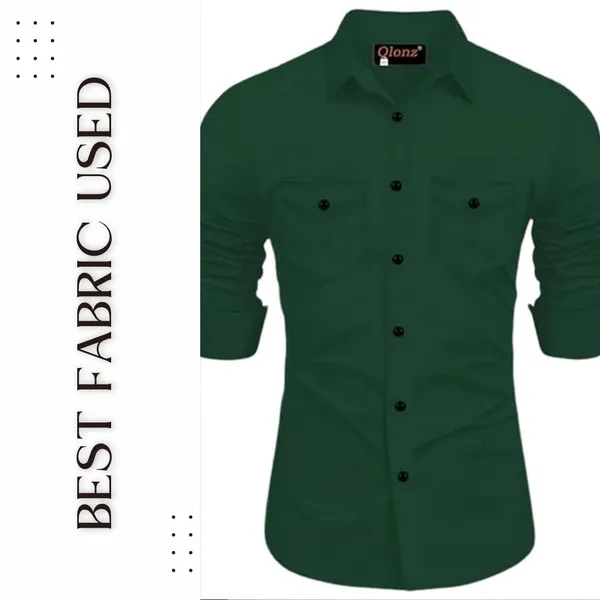 Rebelify_Double_Pocket_with_Flap_Men_Cargo_Cotton_Shirt_Bottle_Green