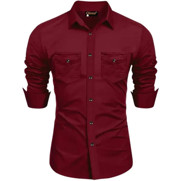 Rebelify_Men's_Cotton_Blend_Shirt_with_Pockets_Full_Sleeves_Collared_Neck_Solid_Pattern_Botton_Down_Closure_Relaxed_Fit_and_Standard_Length_Maroon