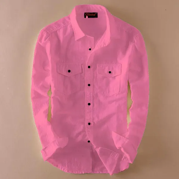 Rebelify_Double_Pocket_with_Flap_Men_Cargo_Cotton_Shirt_Pink