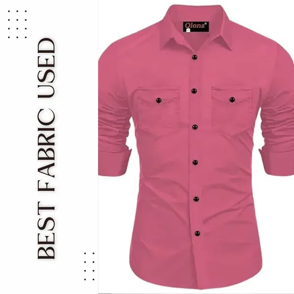 Rebelify_Double_Pocket_with_Flap_Men_Cargo_Cotton_Shirt_Pink