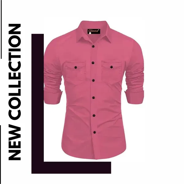 Rebelify_Double_Pocket_with_Flap_Men_Cargo_Cotton_Shirt_Pink