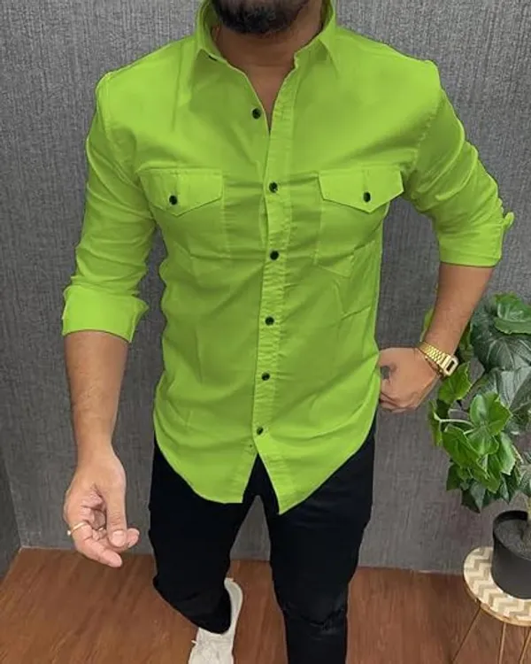Rebelify_Double_Pocket_with_Flap_Men_Cargo_Cotton_Shirt_Pista