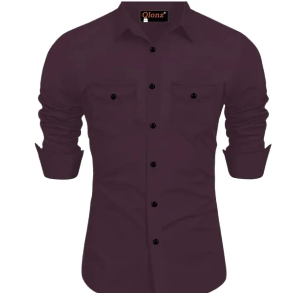 Rebelify_Double_Pocket_with_Flap_Men_Cargo_Cotton_Shirt_Purple