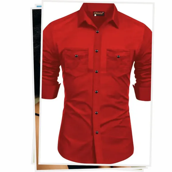 Rebelify_Double_Pocket_with_Flap_Men_Cargo_Cotton_Shirt_Red