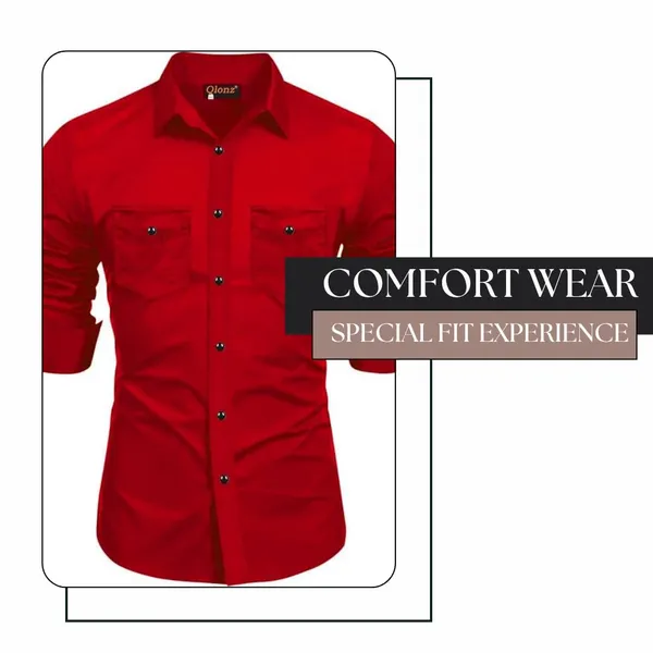 Rebelify_Double_Pocket_with_Flap_Men_Cargo_Cotton_Shirt_Red