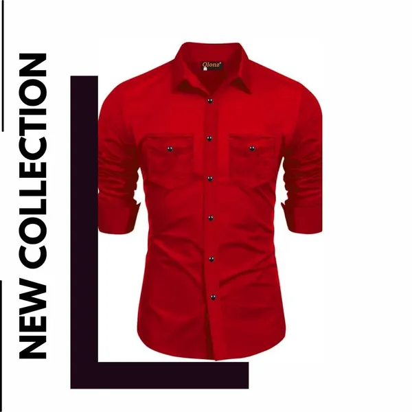 Rebelify_Double_Pocket_with_Flap_Men_Cargo_Cotton_Shirt_Red