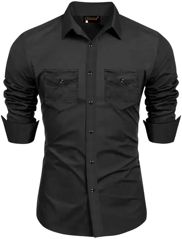 Rebelify_Men's_Cotton_Spread_Collar_Full_Sleeve_Relaxed_Fit_Cargo_Western_Shirt_with_Flap_Double_Pockets_-_Stylish_Rugged_Casual_Shirt_for_Everyday_Wear