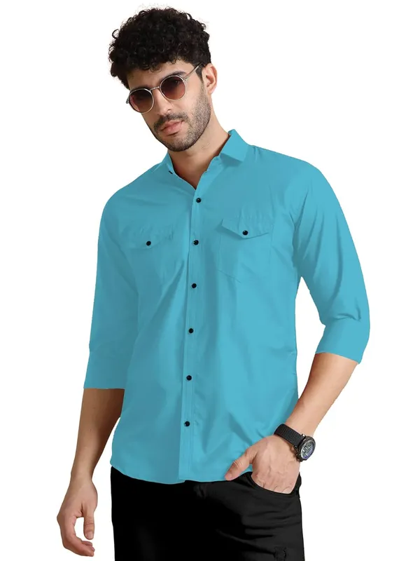 Rebelify_Men's_Classic_Double_Pocket_Shirt_|_Stylish_&_Versatile_Shirt_|_Soft_Cotton_Blend_|_Perfect_for_Casual_&_Formal_Occasions