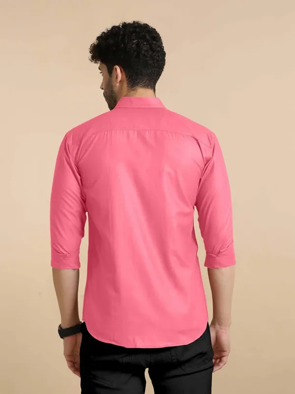 Rebelify_Men's_Classic_Double_Pocket_Shirt_|_Stylish_&_Versatile_Shirt_|_Soft_Cotton_Blend_|_Perfect_for_Casual_&_Formal_Occasions_Pink