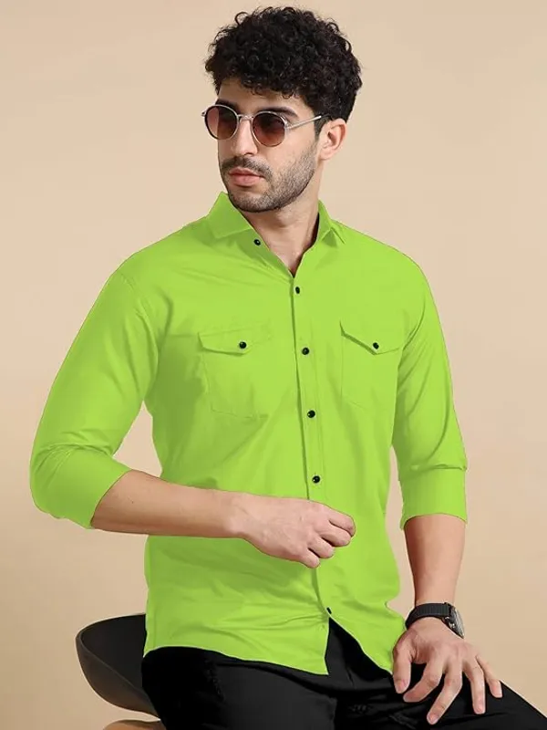 Rebelify_Men's_Classic_Double_Pocket_Shirt_|_Stylish_&_Versatile_Shirt_|_Soft_Cotton_Blend_|_Perfect_for_Casual_&_Formal_Occasions_Pista