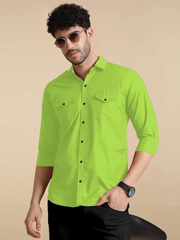 Rebelify_Men's_Classic_Double_Pocket_Shirt_|_Stylish_&_Versatile_Shirt_|_Soft_Cotton_Blend_|_Perfect_for_Casual_&_Formal_Occasions_Pista