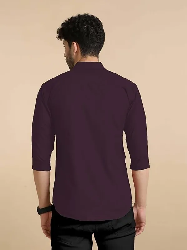 Rebelify_Men's_Classic_Double_Pocket_Shirt_|_Stylish_&_Versatile_Shirt_|_Soft_Cotton_Blend_|_Perfect_for_Casual_&_Formal_Occasions_Purple