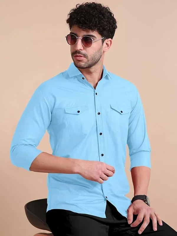 Rebelify_Men's_Cotton_Blend_Shirt_with_Pockets_Full_Sleeves_Collared_Neck_Solid_Pattern_Botton_Down_Closure_Relaxed_Fit_and_Standard_Length_Sky_Blue