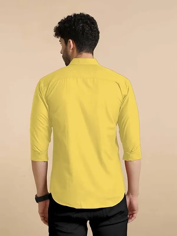 Rebelify_Men's_Cotton_Blend_Shirt_with_Pockets_Full_Sleeves_Collared_Neck_Solid_Pattern_Botton_Down_Closure_Relaxed_Fit_and_Standard_Length_Yellow