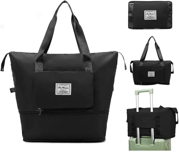 Foldable_Duffle_Bag_For_Travelling_|_Waterproof_And_Large_Travel_Bag_For_Women_Luggage_|_Expandable_&_Multipurpose_Large_Capacity_Weekender_Carry_Bag_For_Women_Travel_(Black)