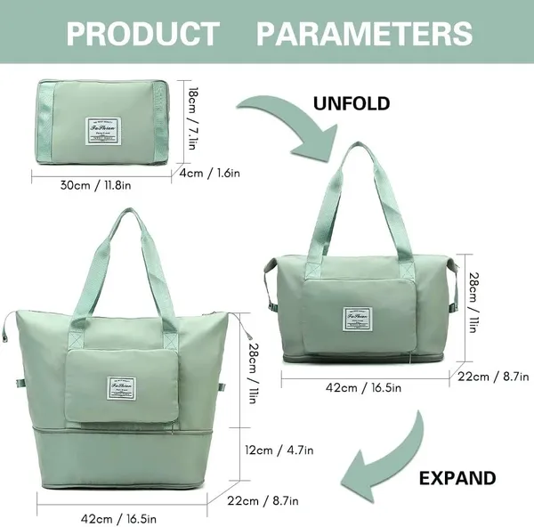Foldable_Duffle_Bag_For_Travelling_|_Waterproof_And_Large_Travel_Bag_For_Women_Luggage_|_Expandable_&_Multipurpose_Large_Capacity_Weekender_Carry_Bag_For_Women_Travel_(Green)