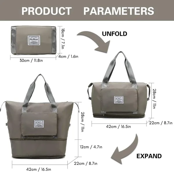 Nylon_Foldable_Duffle_Bag_For_Travelling_|_Waterproof_And_Large_Travel_Bag_For_Women_Luggage_|_Expandable_&_Multipurpose_Large_Capacity_Weekender_Carry_Bag_For_Women_Travel_(Grey),_22_Cm