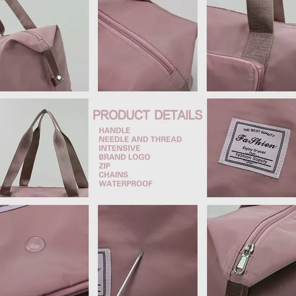 Foldable_Duffle_Bag_For_Travelling_|_Waterproof_And_Large_Travel_Bag_For_Women_Luggage_|_Expandable_&_Multipurpose_Large_Capacity_Weekender_Carry_Bag_For_Women_Travel_(Pink)