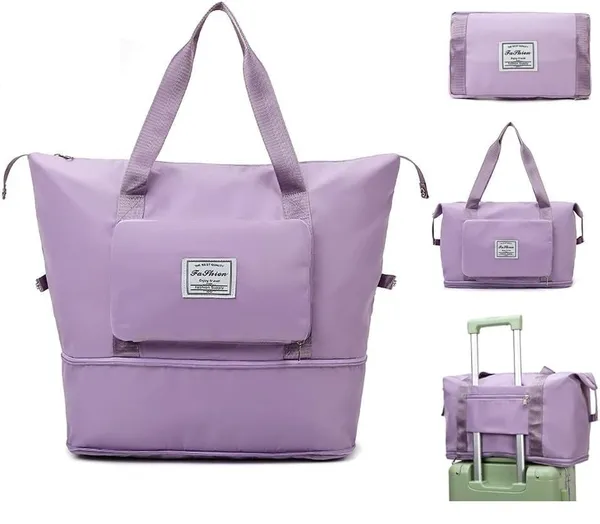 Foldable_Duffle_Bag_For_Travelling_|_Waterproof_And_Large_Travel_Bag_For_Women_Luggage_|_Expandable_&_Multipurpose_Large_Capacity_Weekender_Carry_Bag_For_Women_Travel_(Purple)