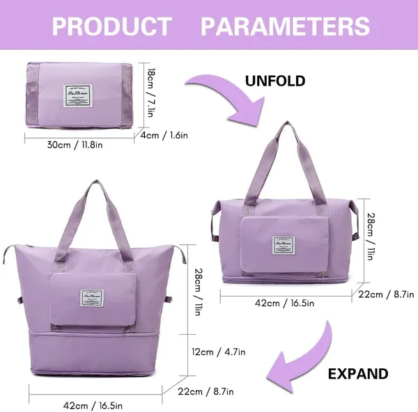 Foldable_Duffle_Bag_For_Travelling_|_Waterproof_And_Large_Travel_Bag_For_Women_Luggage_|_Expandable_&_Multipurpose_Large_Capacity_Weekender_Carry_Bag_For_Women_Travel_(Purple)