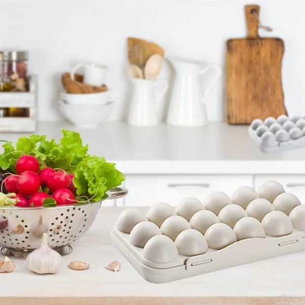 Egg_Tray_18_Grid_Egg_Holder_For_Kitchen_Holder_Fridge/Freezer_Stackable_Holder_Plastic_Carrier_Cases/Double_Layer_Egg_Box_Home_Hotel_Organizer_Egg_Container_Box_(Cream)