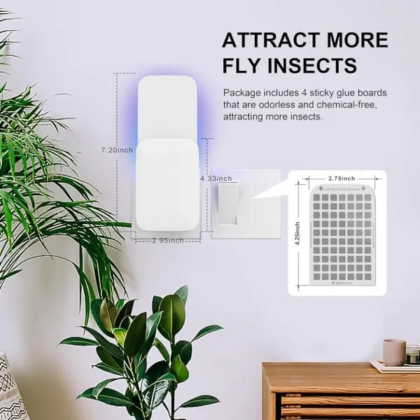 _Upgraded_Flying_Insect_Trap_Plug-In,Fly_Trap_Indoor,Safe_Home_Fly_Killer,Insect_Cather_For_Fruit_Flies,Gnats,Moths,Mosquitoes,Bug_Uv_Light_Atrractant_Trap-White_(1_Device+5_Refill_Cards)