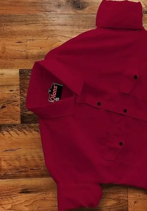 Rebelify_Dual_Pocket_Cotton_Casual_Shirt_for_Men_�_Comfortable,_Stylish_Cargo_Shirt_for_Everyday_Wear_Maroon