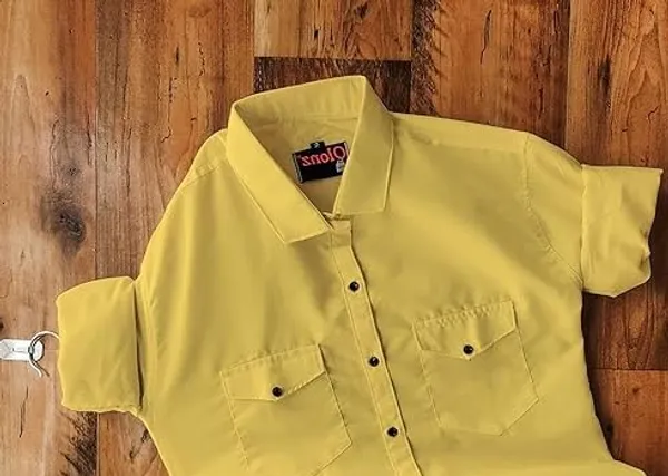 Rebelify_Dual_Pocket_Cotton_Casual_Shirt_for_Men_-_Stylish_Cargo_Type_Cotton_Shirt_for_Everyday_Wear_Yellow
