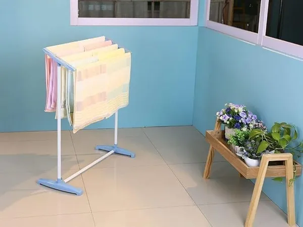 Stainless_Steel_Double_Pole_Telescoplc_Clothes_Drying_Rack_|_Foldable_Single_Garment_Hanging_Clothes_Drying_Stand_|_Laundry_Drying_Stand_Wheels_Indoor_And_Outdoor_(Folding_Drying_Rack)