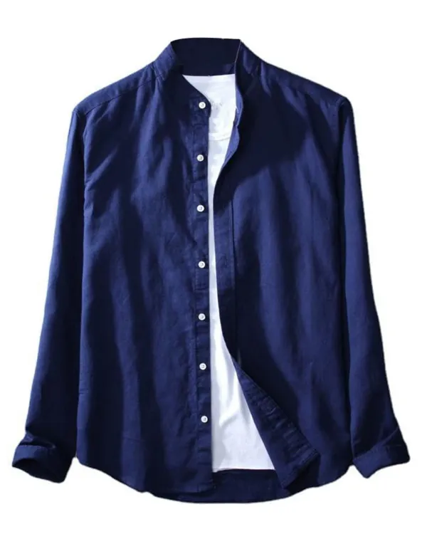 Rebelify_Men's_Cotton_Blend_Shirt_with_Full_Sleeves_Spread_Collar_Solid_Pattern_Botton_Down_Closure_Relaxed_Fit_and_Standard_Length_Blue