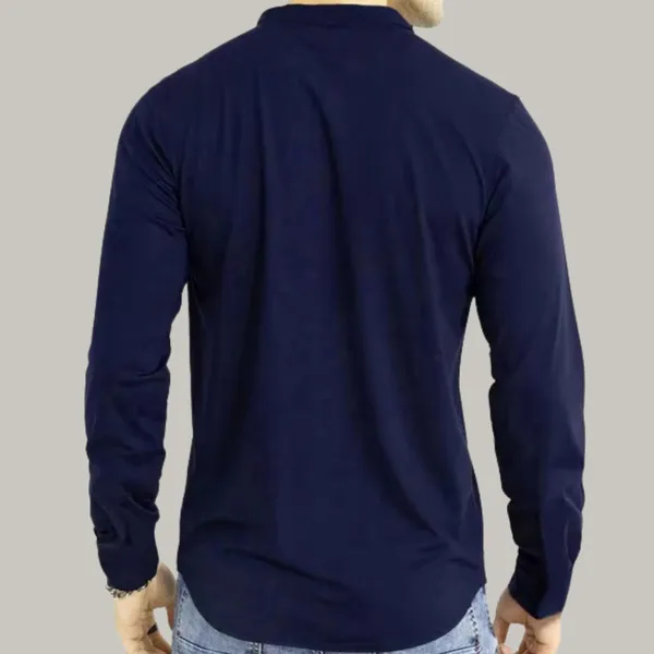 Rebelify_Men's_Cotton_Blend_Shirt_with_Full_Sleeves_Spread_Collar_Solid_Pattern_Botton_Down_Closure_Relaxed_Fit_and_Standard_Length_Blue