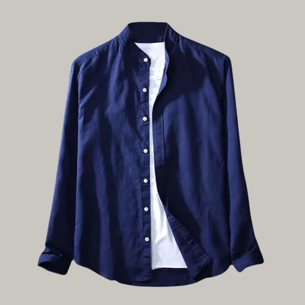 Rebelify_Men's_Cotton_Blend_Shirt_with_Full_Sleeves_Spread_Collar_Solid_Pattern_Botton_Down_Closure_Relaxed_Fit_and_Standard_Length_Blue