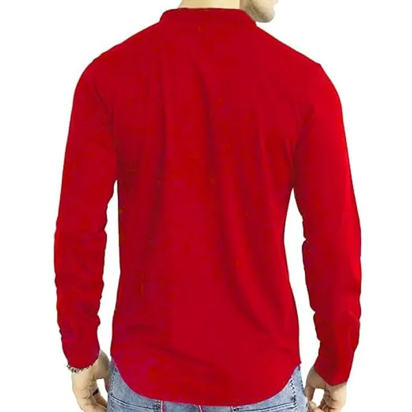 Rebelify_Mens_Red_Cotton_Blend_Solid_Regular_Relaxed_Fit_Long_Sleeve_Chinese_Collar_Button_Down_Formal_XL_Size_Shirt_(Formal_PC_Full_Sleeve_Red_(XL))